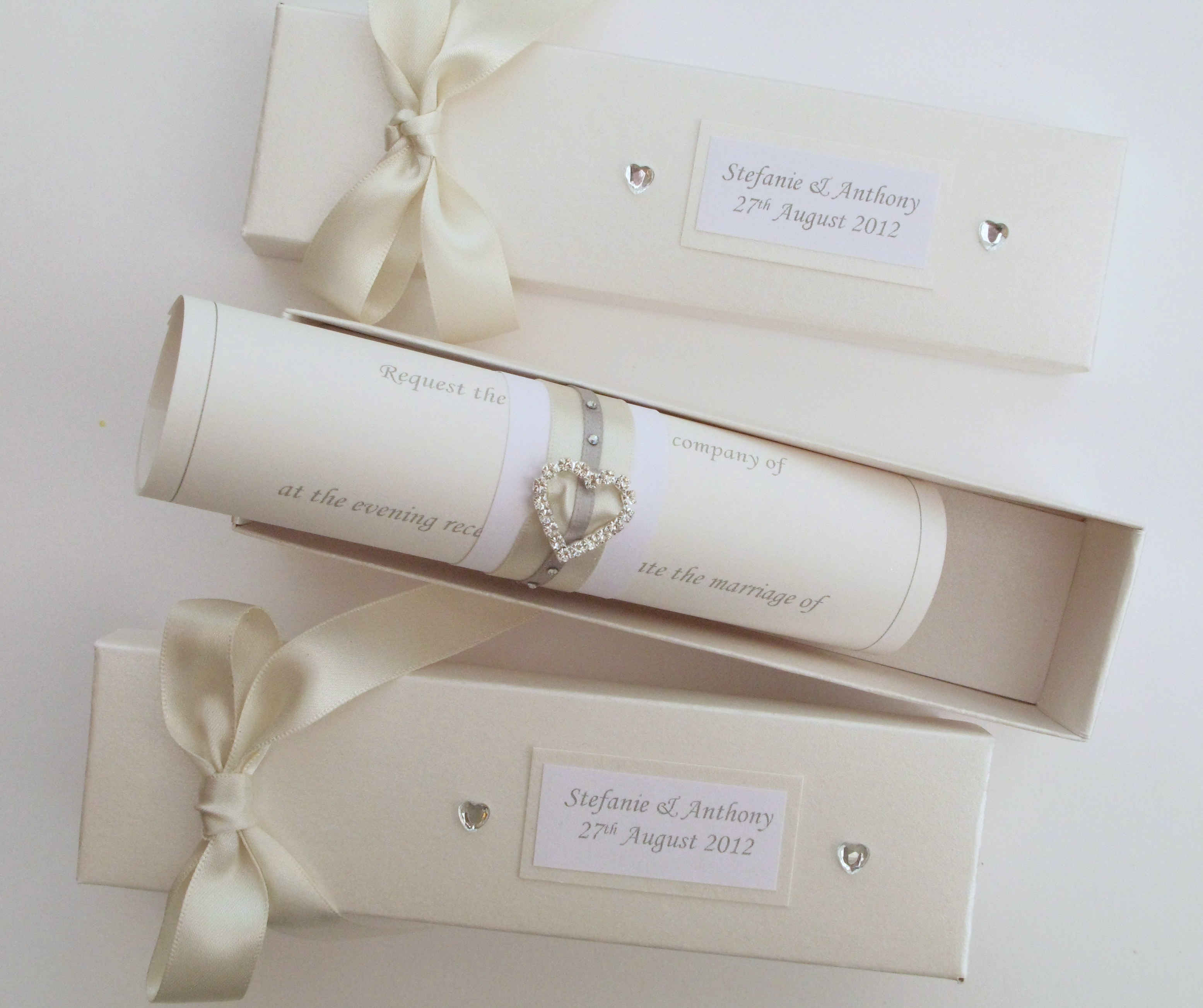 Scroll Wedding Invitations.  Carol Miller Designs 