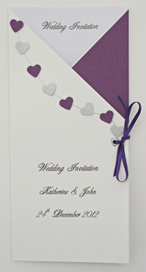 Heart themed wedding invitations